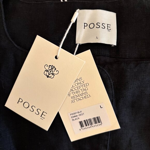 Posse "Emma" Linen Vest - Black - Picture 5 of 7